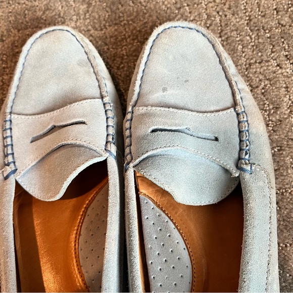 Used Italian Mario Vittamdi Blue Suede Loafers! Size 40 - Picture 9 of 10